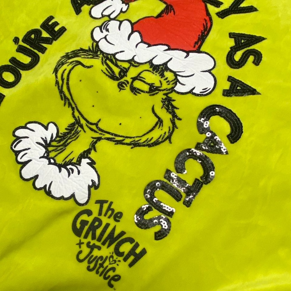 JUSTICE & Grinch sweater Girl size XL sweater Holiday sweater holiday outfit